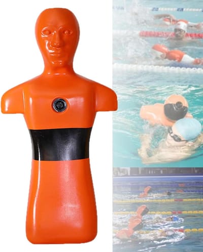 Waterreddingsdummy - Reddingspop Zwembad - Veiligheidsonderwijs - Snel afvoerend - 100x53x22 cm - Oranje
