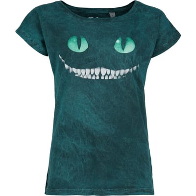 Alice in Wonderland - Disney T-shirt - Cheshire Cat Smile - S tot 3XL - voor Vrouwen - petrol