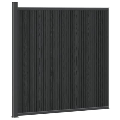 vidaXL - Hekpaneel - WPC - en - Aluminium - Zwart