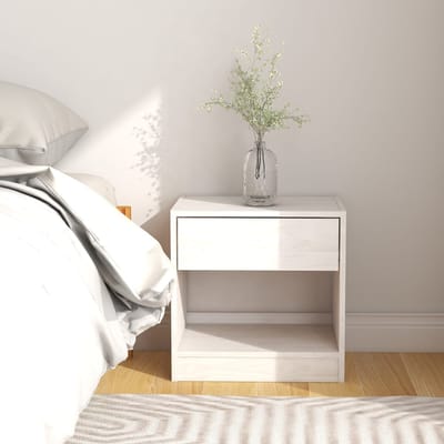 vidaXL - Nachtkastjes - 2 - st - 40x31x40 - cm - massief - grenenhout - wit