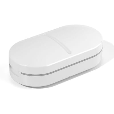 Pillensnijder Met Onzichtbare Opbergdoos Draagbare 2 In 1 Mini Pil Tablet Geneeskunde Stofdicht Divider Organizer Crusher Pillendoosje wit