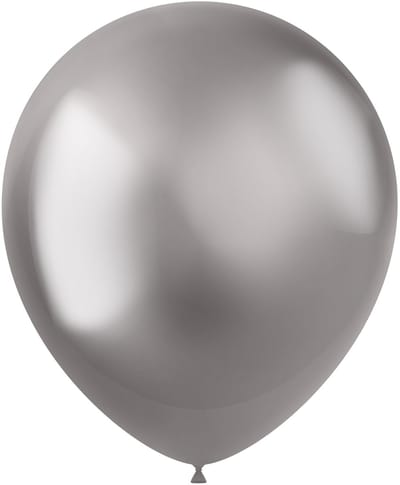 Ballonnen Intense Silver Metal Shine 33cm - 10 stuks