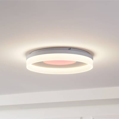 Lucande Slimme plafondlamp Squillo wit Tuya RGBW CCT