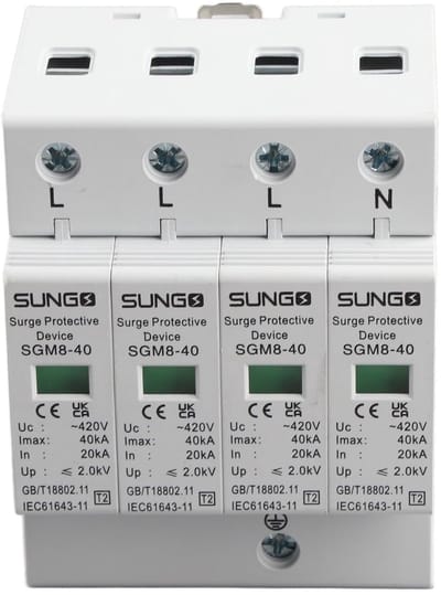 Allecto - Überspanningsbeveiliging - 4-polig - Perfect voor huizen - Thunder protection - Hoogwaardige 40kA - Betrouwbare overspanningsbeveiliger