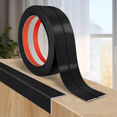 Wandlijst, hoekbescherming, wandlijst, zelfklevend, flexibel, 4 cm x 12 m, zwart