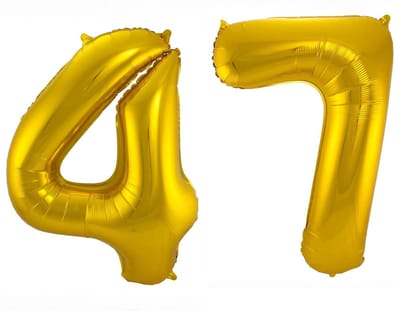 Folieballon 47 jaar - Goud - 86 cm
