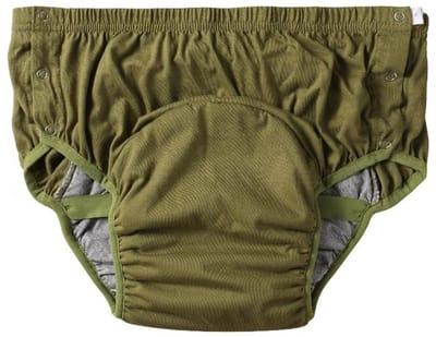 2-delige set wasbare volwassen incontinentiebroek – katoenen urinebeschermende onderbroek voor ouderen – antilek, comfortabele pull-up broek.Legergroen-XL