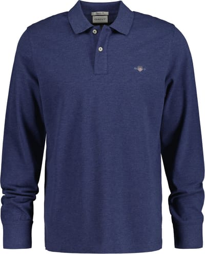 Gant - Rugger Pique Polo Jeans Blauw - Regular-fit - Heren Poloshirt Maat M