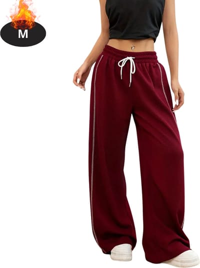 Livano Trainingsbroek Dames - Sportbroek - Trainingsbroek Lang - Trainingspak - Sportkleding - Bordeauxrood - M