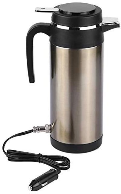 OmGoods - Dailygoody - Auto Waterkoker - Elektrische Koffiebeker - Roestvrij staal - Reis Waterfles - 950ML - Voor onderweg - Zwart