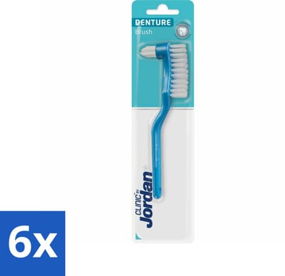 6 x Jordan - Clinic - Tandenborstel Kunstgebit - Denture - Kunstgebit Tandenborstel - Tandenborstel Kunstgebit - Kunstgebit Reinigen - Tandenborstel Voor Kunstgebit - Mondhygiëne Kunstgebit