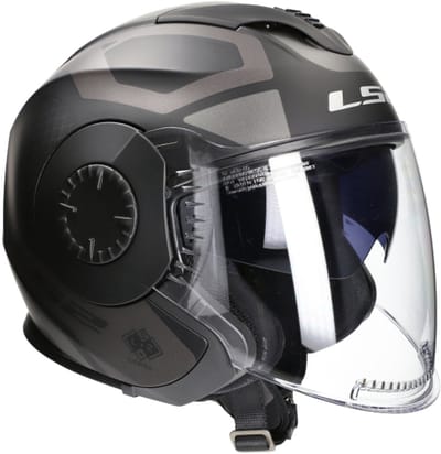 LS2 Jethelm Verso Marker mat zwart / titanium maat XS