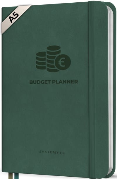 Systemyze Budget Planner – Kasboek in en uitgaven – Huishoudboekje – A5 – Donkergroen
