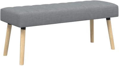 vidaXL - Kanaalgeplooide - Bank - Lichtgrijs - 110 - x - 40 - x - 46 - cm - Stof