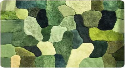 VHV-Deurmat 40x60 cm - Abstract Geometrisch Vloerkleed met Kleurrijk Bloemenontwerp - 3D Effect Deurmat voor Binnen en Buiten - Moderne Keukenmat en Entreekleed