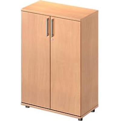 Draaideurkast TETRIS WOOD – B 800 x D 421 x H 1160 mm (hoogte inclusief glijders) – 3 OH - beuken decor – ons merk Schäfer Shop Genius