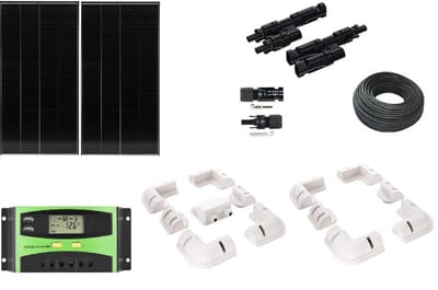 Compleet 340W Zonnepaneel set - mono kristallijne celtechnologie - 12V - daglichtpaneel - Met MC4 connectoren - Voor camper, boot, caravan, accu, etc - Met Nederlandse handleiding