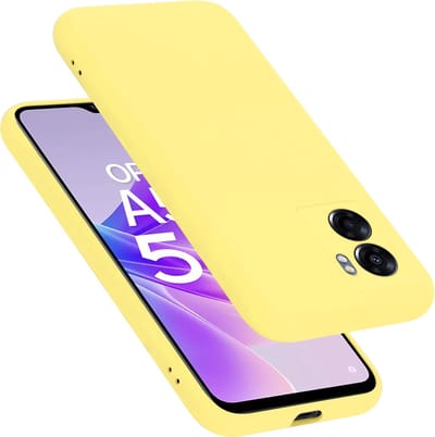Cadorabo Hoesje geschikt voor Oppo A57 5G / A77 5G / Realme V23 in LIQUID GEEL - Beschermhoes gemaakt van flexibel TPU silicone Case Cover