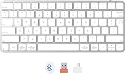 Meetion iKey K210MW - Draadloos Compact Toetsenbord - 78 Toetsen - 2.4 GHz + Bluetooth - Stil Scissor-Switch - Oplaadbaar - Mac / Windows - Wit