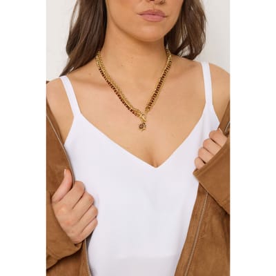Yours Goudkleurige Ketting Met Kralen En Hangersize One Size
