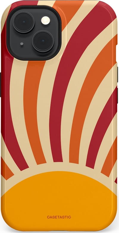 Casetastic Hoesje Geschikt voor Apple iPhone 15 Magsafe - Stijlvolle Beschermende Duo-layer Case - Retro zomer