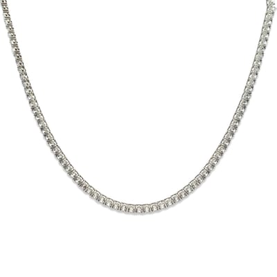 New Bling 9NB-1304 Zilveren Ketting met Zirkonia - Tenniscollier - 3mm - 40+5cm - Rhodium - Zilver