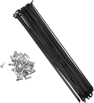 Fietspaken 14G 220MM voor Mountainbike - Stalen Zwarte Fietsspeken - Set van 36 Stuks voor Duurzame Prestaties