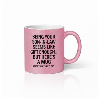 Roze Moederdag Mok - Grappig Cadeau van Schoonzoon - Keramische Koffiemok - 330ml