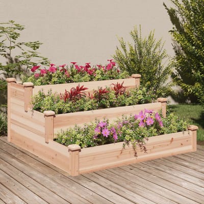 vidaXL - Plantenbak - verhoogd - met - voering - 120x120x56 - cm - massief - vurenhout