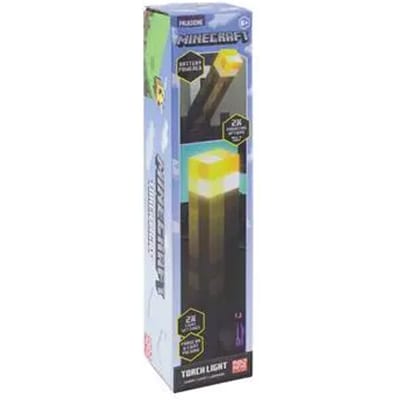 Minecraft Torch Light – Officieel Gelicentieerd, 2 Lichtmodi, Wand‑ of Vrijstaand Gebruik, Batterijgevoede Lamp voor Minecraft Fans- Paladone