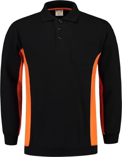 Tricorp Bi-Color Polo/Sweater - Workwear - 302001 - Zwart/Oranje - maat 7XL