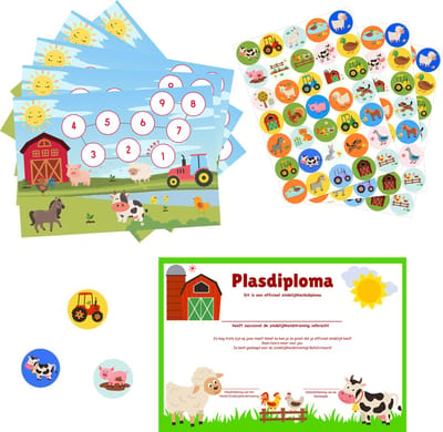 Beloningssysteem Boerderij - 5 Beloningskaarten - 105 Stickers & Plasdiploma