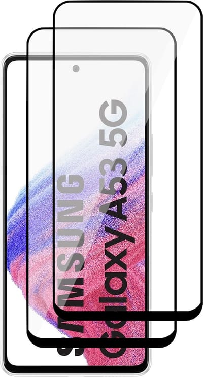 Screenprotector geschikt voor Samsung Galaxy A53 - Gehard Glas Beschermglas Tempered Glass Volledig Dekkende Screen Protector - 2 Stuks