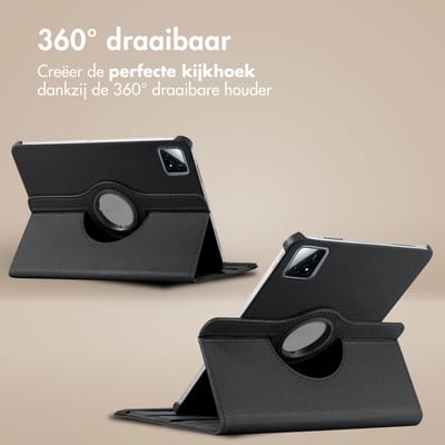 imoshion Tablet Hoes - Geschikt voor Xiaomi Pad 6S Pro 12.4 - 360° Draaibare Bookcase - Zwart