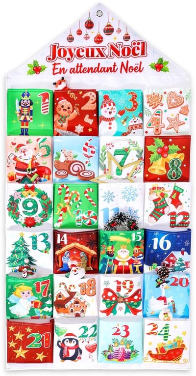 Dailygoods- Adventskalender Leeg - Stoffen Adventskalender - 24 Zakken - Doe-Het-Zelf - Kerstmis - Herbruikbaar Materiaal - Kalender