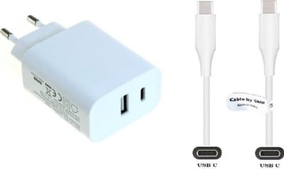 OneOne 20W snellader met 2 poorten + 0,2m Sterke USB C naar C kabel. PD lader. Oplader oplader past op Apple iPhone 15, iPhone 15 Plus, 15 Pro, 15 Pro Max, iPhone 16, 16 Plus, 16 Pro, iPhone 17, 17 Air, 17 Pro, 17 Ultra