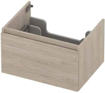 INK - Onderkast 1 Lade Greeploos met Houten Keerlijst - 600x450x350 Mm - Ivoor Eiken