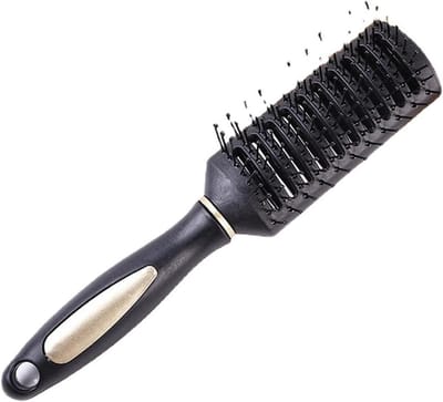 Krulkam Massagekam - Luchtkussenkam Antistatisch - Haar Ontklitten - Geschulpte Tanden - 24.3 x 22.4 x 22 cm - Zwart