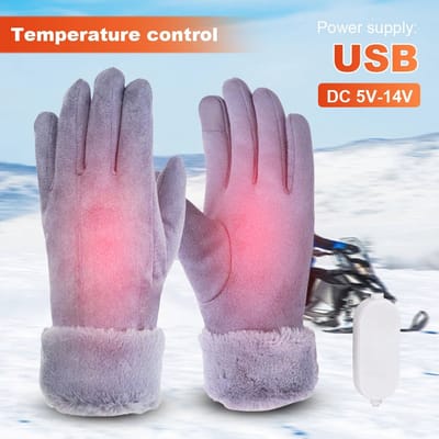 Oplaadbare Elektrische Verwarmde Handschoenen – Thermische Winterhandschoenen met 3 Warmtestanden, 10000 mAh Batterij, Winddichte Touchscreen Handschoenen voor Motor, Fiets, Sneeuw & Buitenactiviteiten