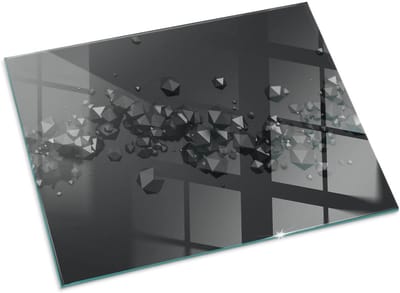 Tulup Kachel Vloerplaat - Abstracte wolk van vaste stoffen Onderplaat Kachel - 80 cm x 60 cm - Zwart Plaat Onder Houtkachel - Rechthoek Kachel Vloerplaat - Plaat Voor Onder Houtkachel - Vloerplaat Voor Houtkachel - Vloerplaat Openhaard