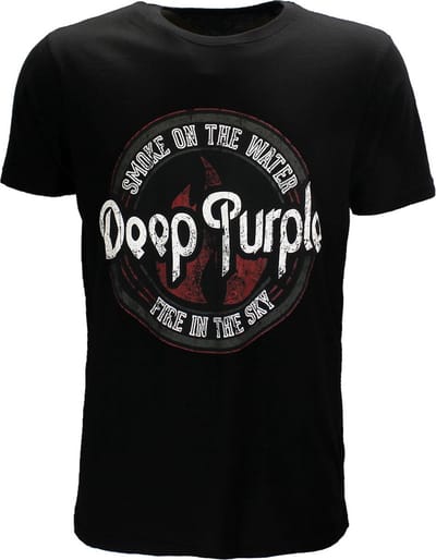Deep Purple Smoke Circle T-Shirt - Officiële Merchandise - S