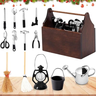 Miniatuur Gereedschapskist Accessoireset voor Kabouters - 14 Stuks DIY Decoratie