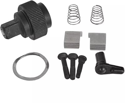 GEKO Reparatieset ratelmechanisme 6,35 mm vierkant - gereedschapsstaal - herstel en vervanging - zilverkleurig - 10-delig - voor ratels en dopsleutels 6,35 mm