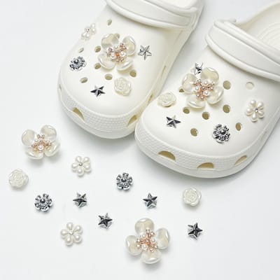 Schoenaccessoires-geschikt voor crocs charms- geschikt voor crocs pins- geschikt voor crocs Accessoires- geschikt voor Crocs Jibbitz-CJ-215 Sterren parelbloemen