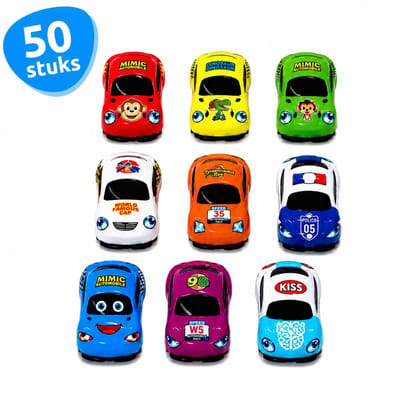 Isa's Friends® - Uitdeelcadeaus Terugtrek Raceauto's - 50 stuks - Traktatie