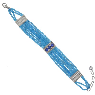 Behave - Armband kraaltjes blauw - zomerse sieraden trend