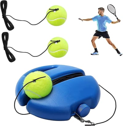 Tennis Trainingsset voor Kinderen en Volwassenen, Inclusief Terugkaatsballen en Opbergtas, Perfect voor Buiten, Tuin en Park