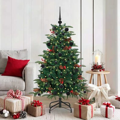 vidaXL - Kunstkerstboom - Groen - 150 - cm - PVC - en - Metaal - en - Plastic
