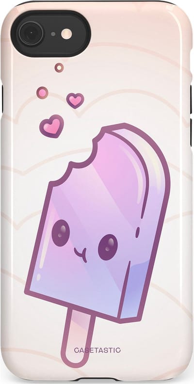 Casetastic Hoesje Geschikt voor Apple iPhone 7/8/SE - Stijlvolle Beschermende Duo-layer Case - Zacht Paars IJs