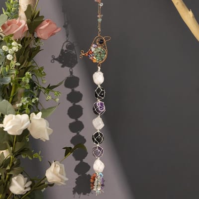 Kristal Ruwe Steen Windgong Hanger Kristal Edelsteen Wanddecoratie Dromenvangers Modern Kristal Huis Kamer Bruiloften Deco 1PCS